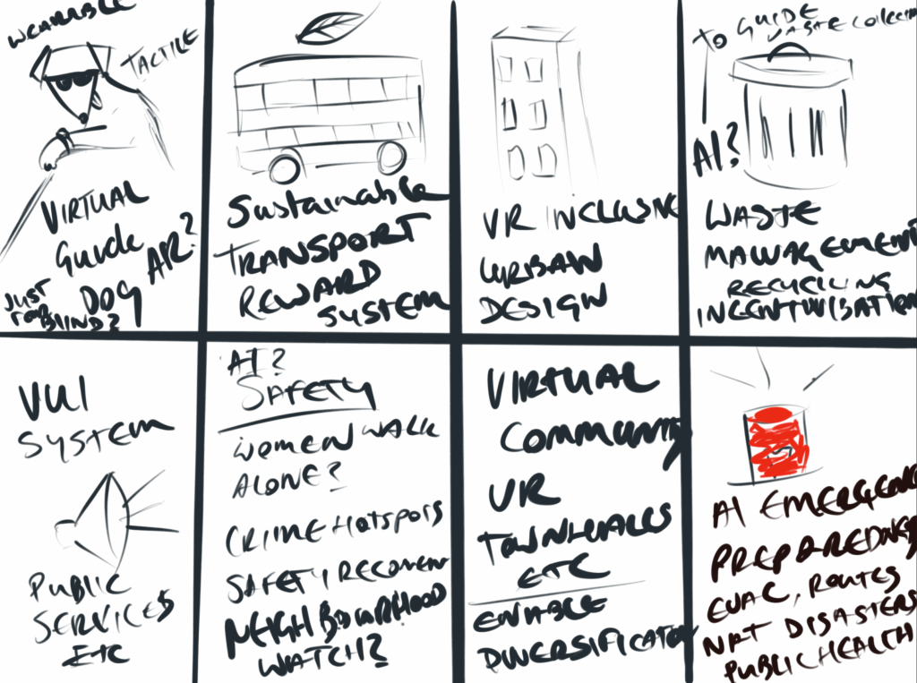 8 different ideas created during an ideation Crazy 8's session