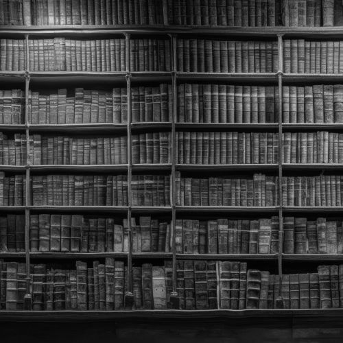 A wall full of Old ancient books of a library, holding many hist